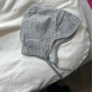 Briar thin striped linen bonnet for baby - 12 to 18 months